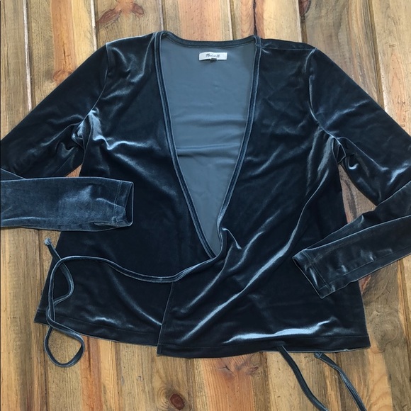 WORN ONCE Madewell velvet ballet wrap top - Picture 3 of 4